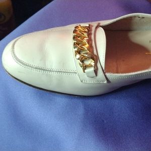 Vintage, Ferragamo, Cream and Gold, Loafer